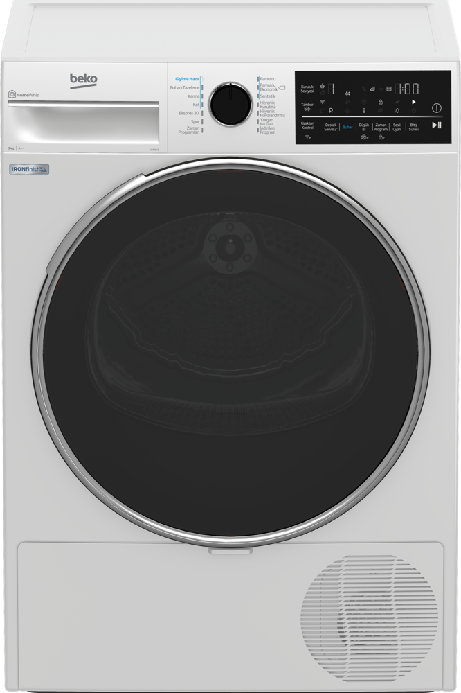 Beko KM 99 B A++ 9 Kg IronFinish Beyaz Kurutma Makinesi