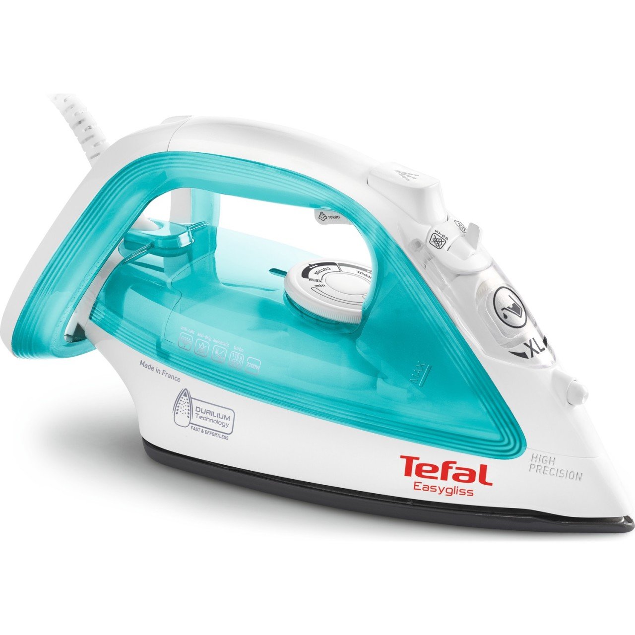 Tefal FV3910 Easygliss 2200W Durilium Tabanlı Buharlı Ütü - Turkuaz