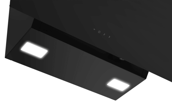 BDE 6041 S Eğimli Davlumbaz – 60 cm, Siyah, 500 m³/h, Dokunmatik