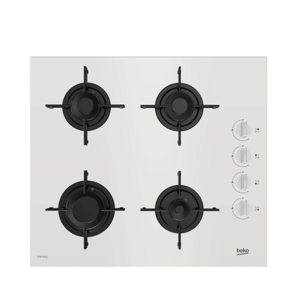 Beko BOCD T 6011 EHBD Gazlı Cam Tablalı Ocak – Beyaz, 4 Gözlü, Ankastre