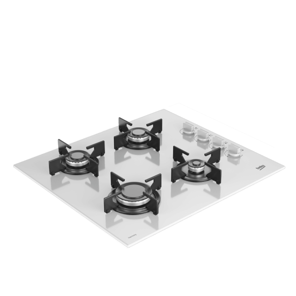 Beko BOCD T 6011 EHBD Gazlı Cam Tablalı Ocak – Beyaz, 4 Gözlü, Ankastre