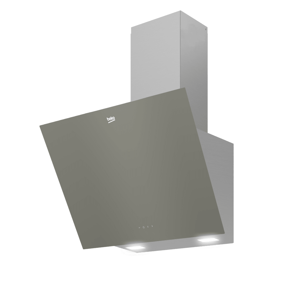 Beko BDE 6041 G Eğimli Davlumbaz – 60 cm, Gümüş, 500 m³/h, Dokunmatik