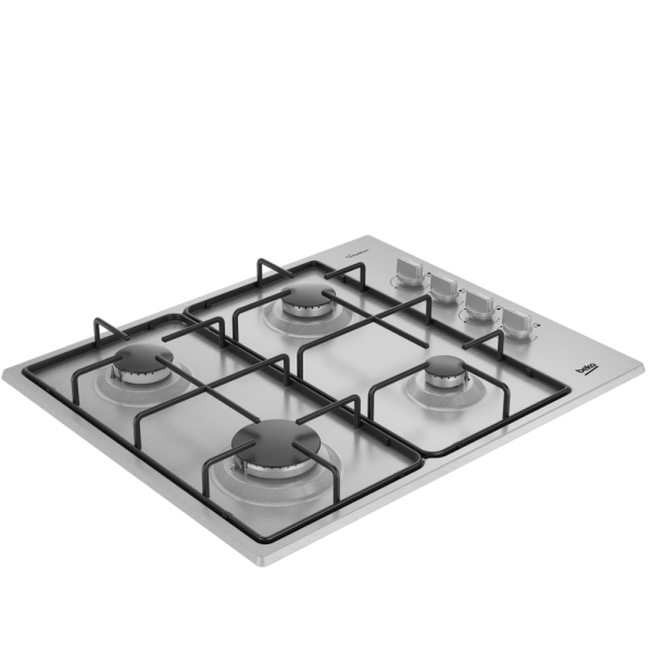 Beko BOMD D 6110 EID Gazlı Cam Tablalı Ocak – İnoks, 4 Gözlü, Ankastre