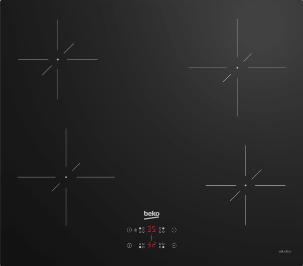 Beko BOI 6022 S İndüksiyonlu Ocak – Siyah, 4 Gözlü, Dokunmatik, Ankastre