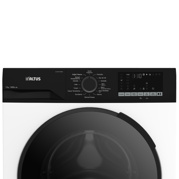 Altus 12 Kg 1400 Devir Çamaşır Makinesi – A Enerji, Buharlı, 15 Program