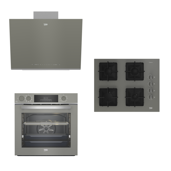 Beko Buhar Destekli FitFry Manhattan Gri Çeyiz Seti