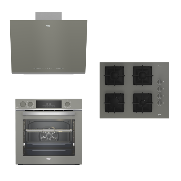 Beko Buhar Destekli FitFry Manhattan Gri Çeyiz Seti