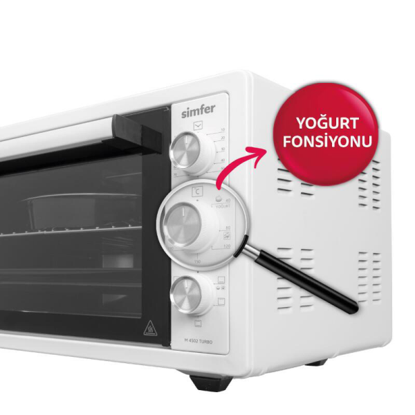 Simfer 4502 45Litre Beyaz Midi Fırın 6 Fonksiyon Turbo
