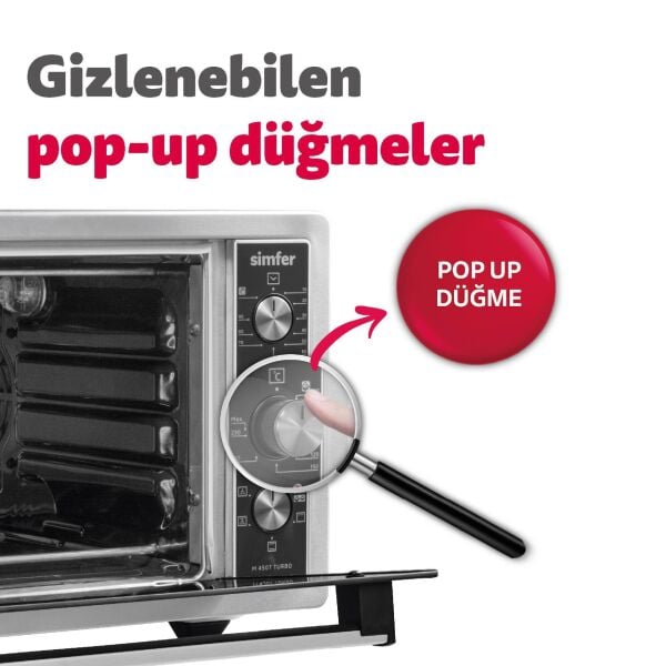 Simfer 4507 45Litre Inox Midi Fırın 6 Fonksiyon Turbo